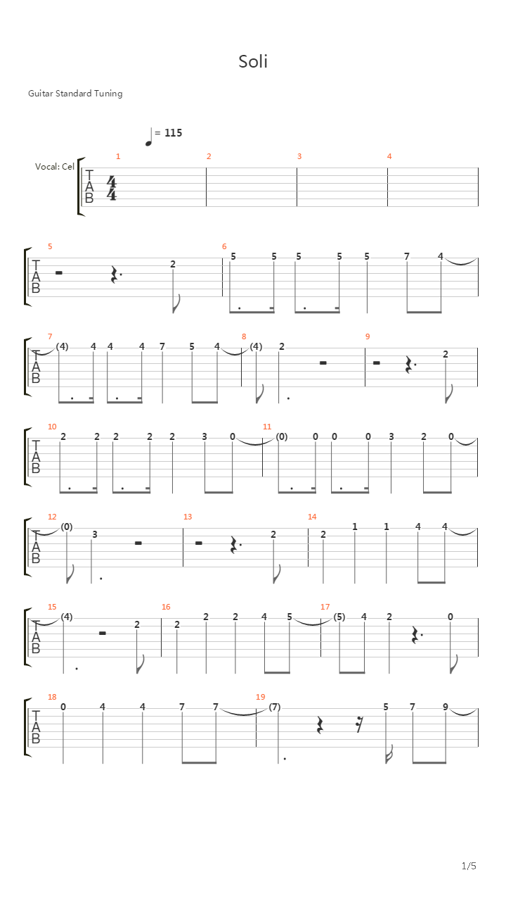 Soli吉他谱
