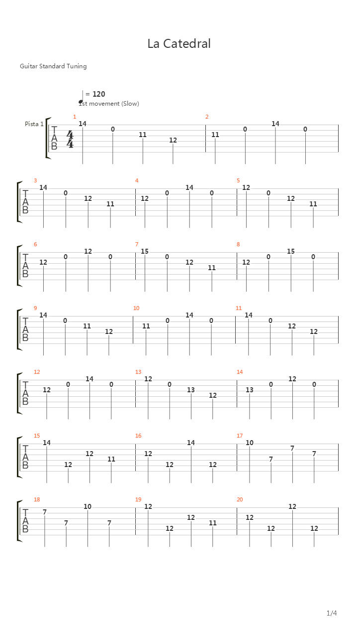 La Catedral吉他谱