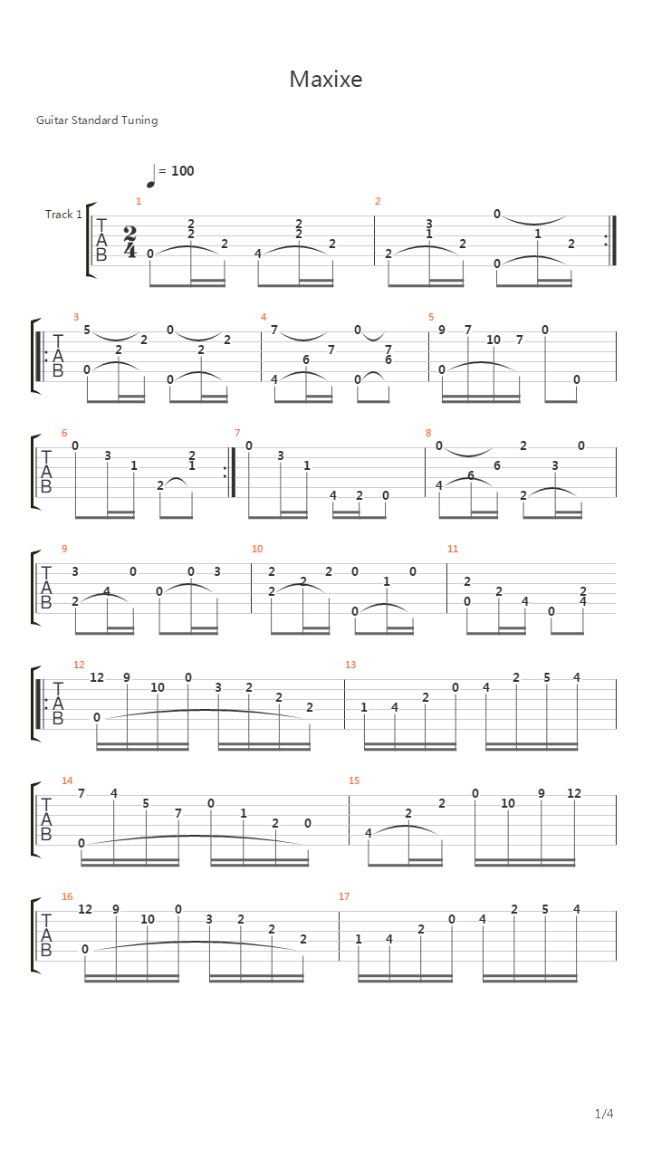 Maxixe吉他谱