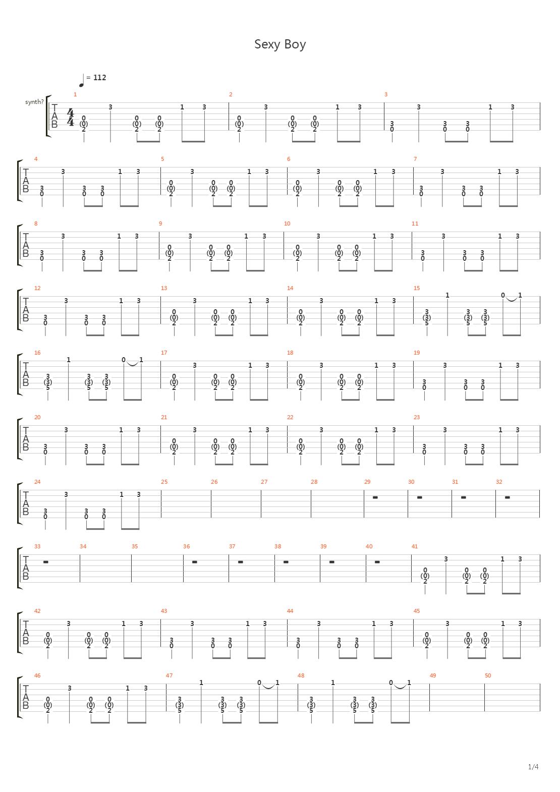 Sexy Boy吉他谱