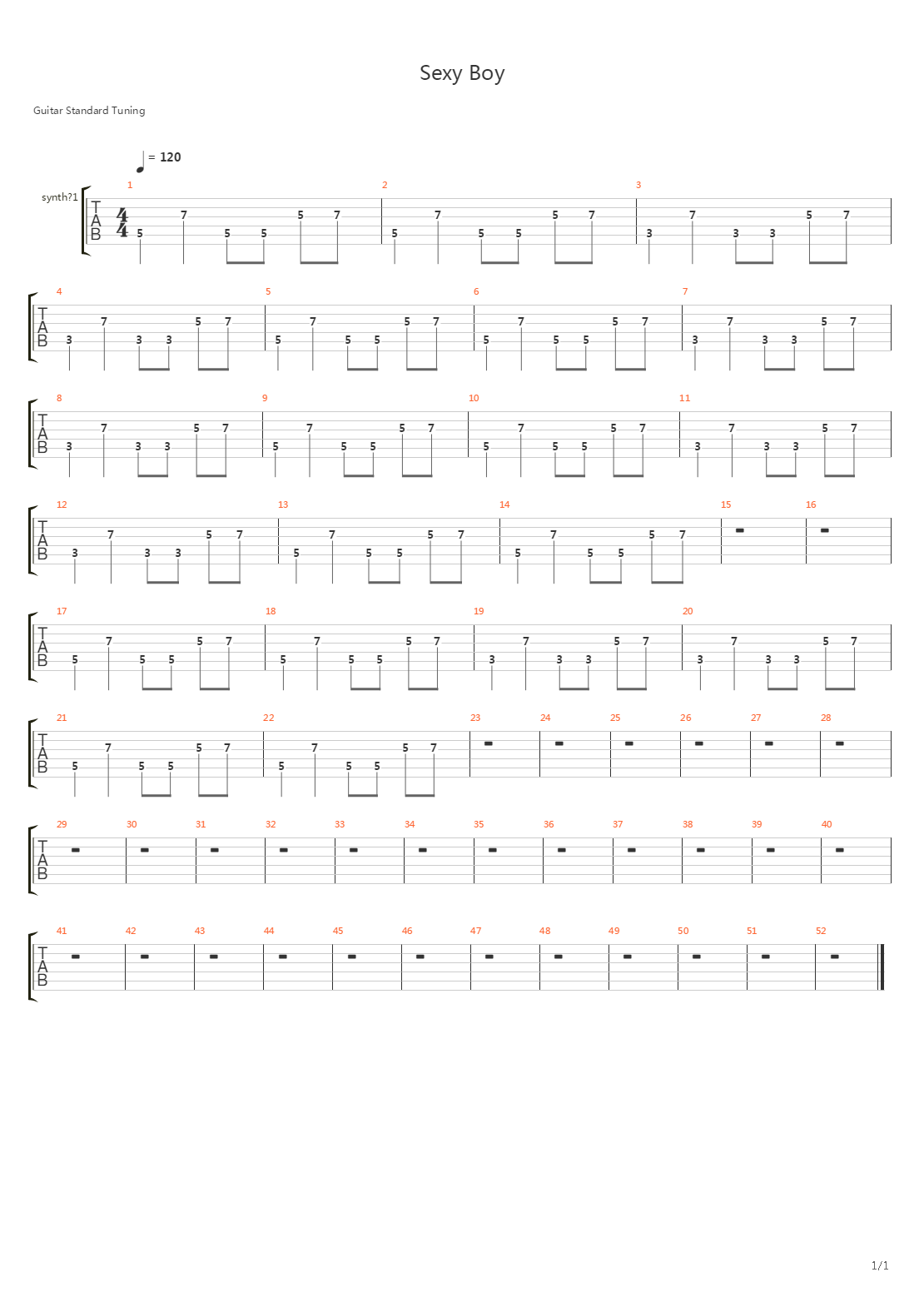 sexy boy吉他谱