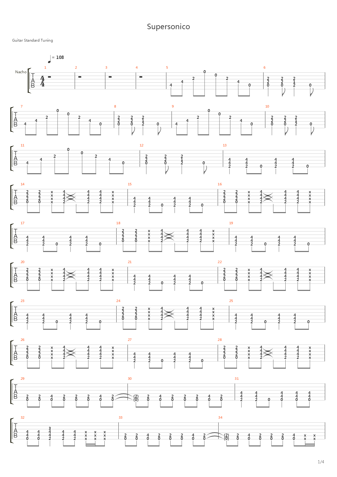 Supersonico吉他谱