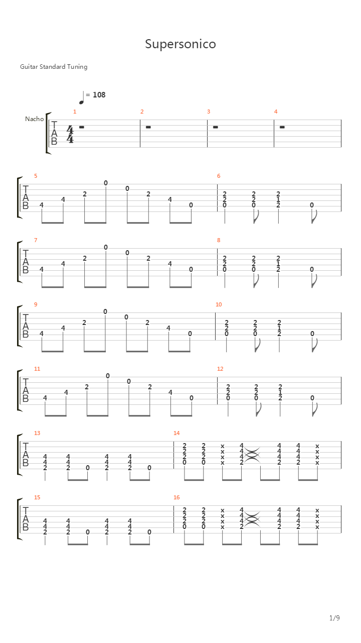 Supersonico吉他谱