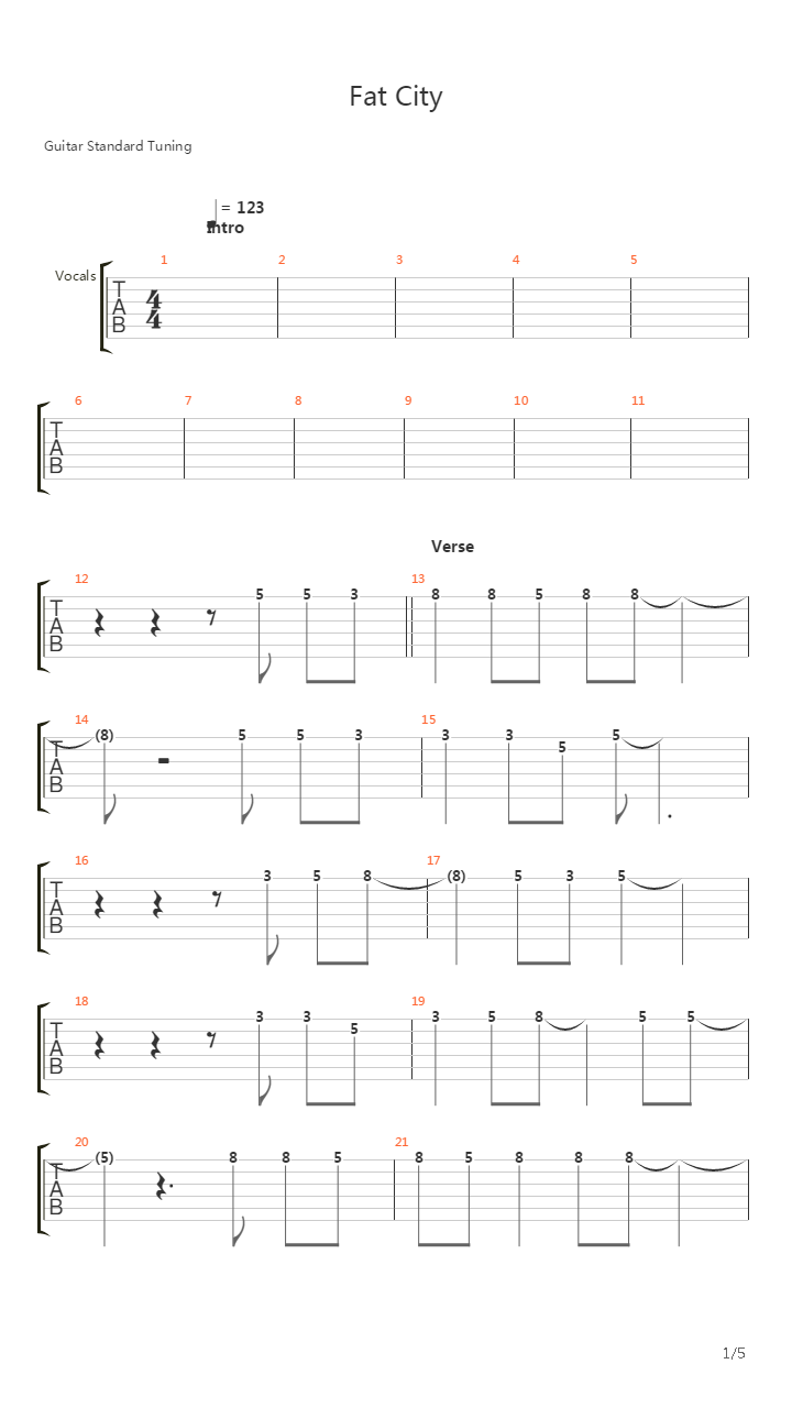 Fat City吉他谱