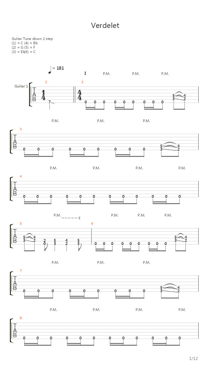 Verdelet吉他谱