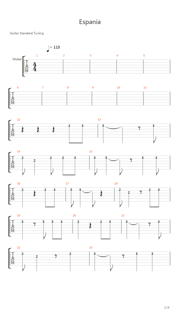 Espania (Jem Pomarancze)吉他谱