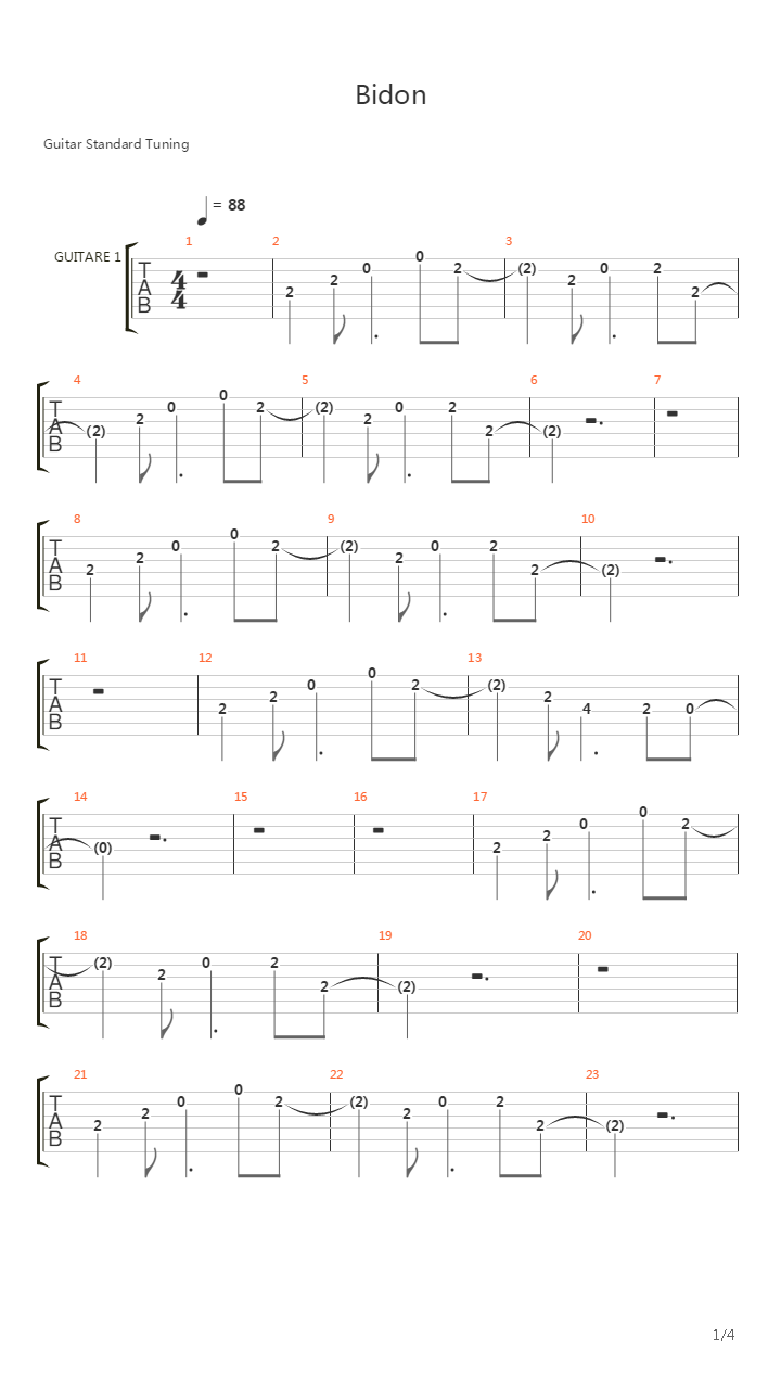 Bidon吉他谱
