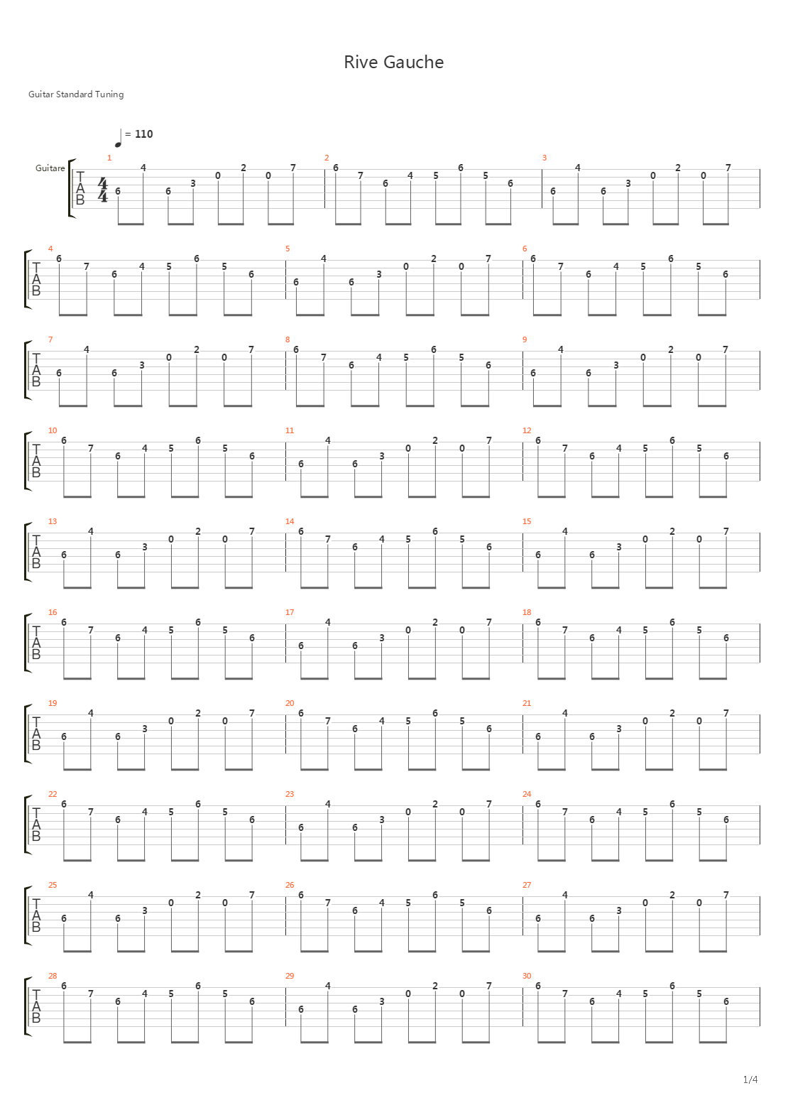 Rive Gauche吉他谱