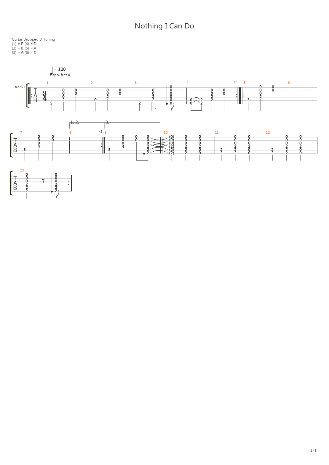 Nothing I Can Do吉他谱