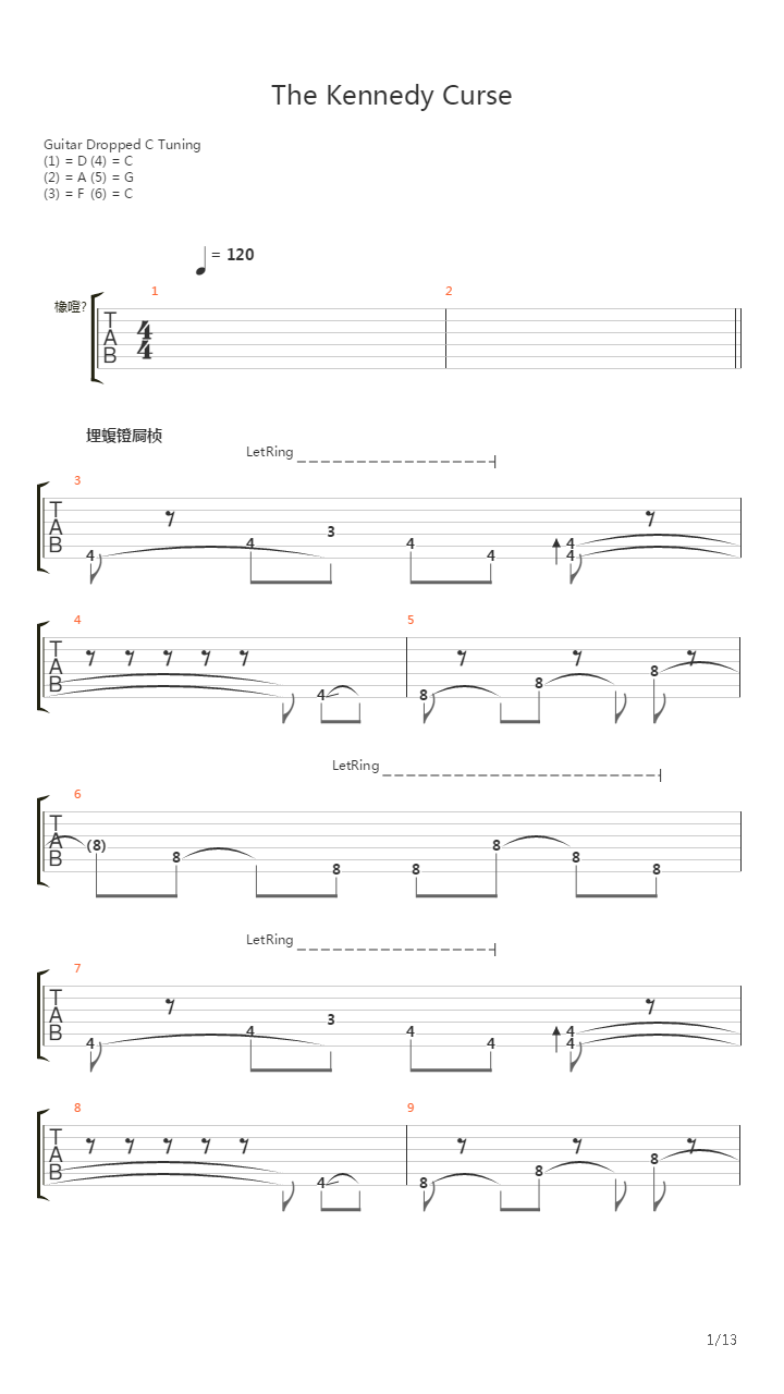 The Kennedy Curs吉他谱