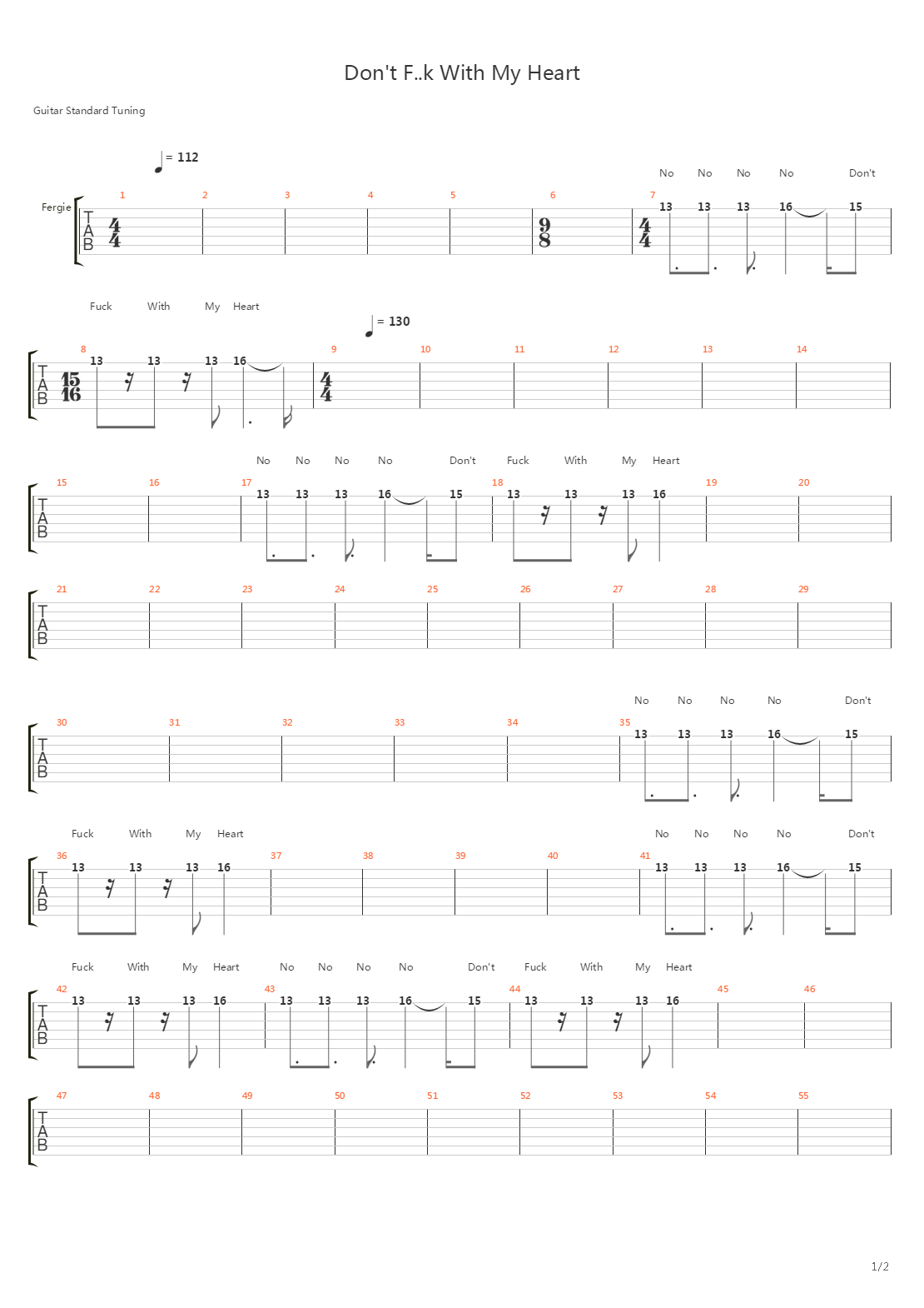 Dont Fuck With My Heart吉他谱