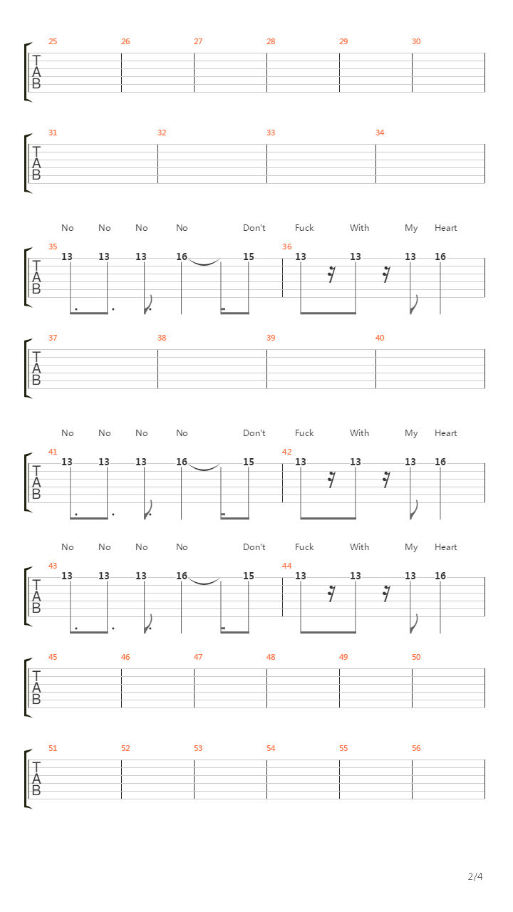 Dont Fuck With My Heart吉他谱