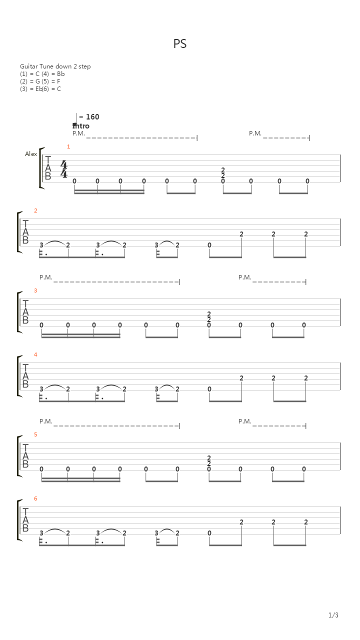 Post Scriptum吉他谱