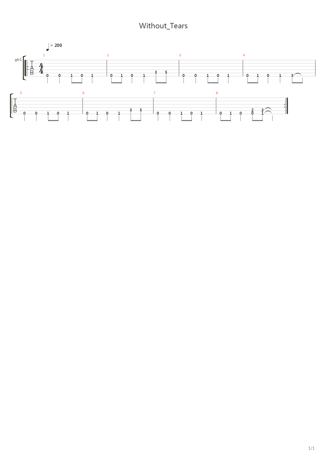 Without Tears吉他谱