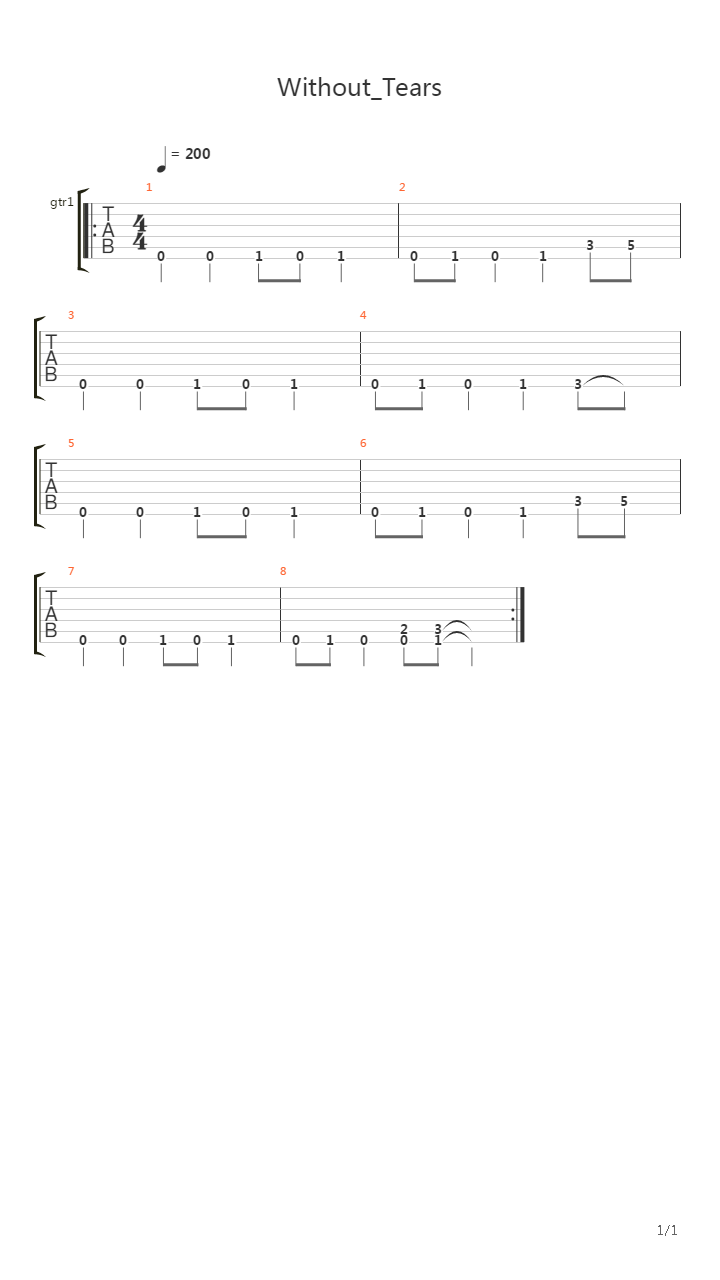 Without Tears吉他谱