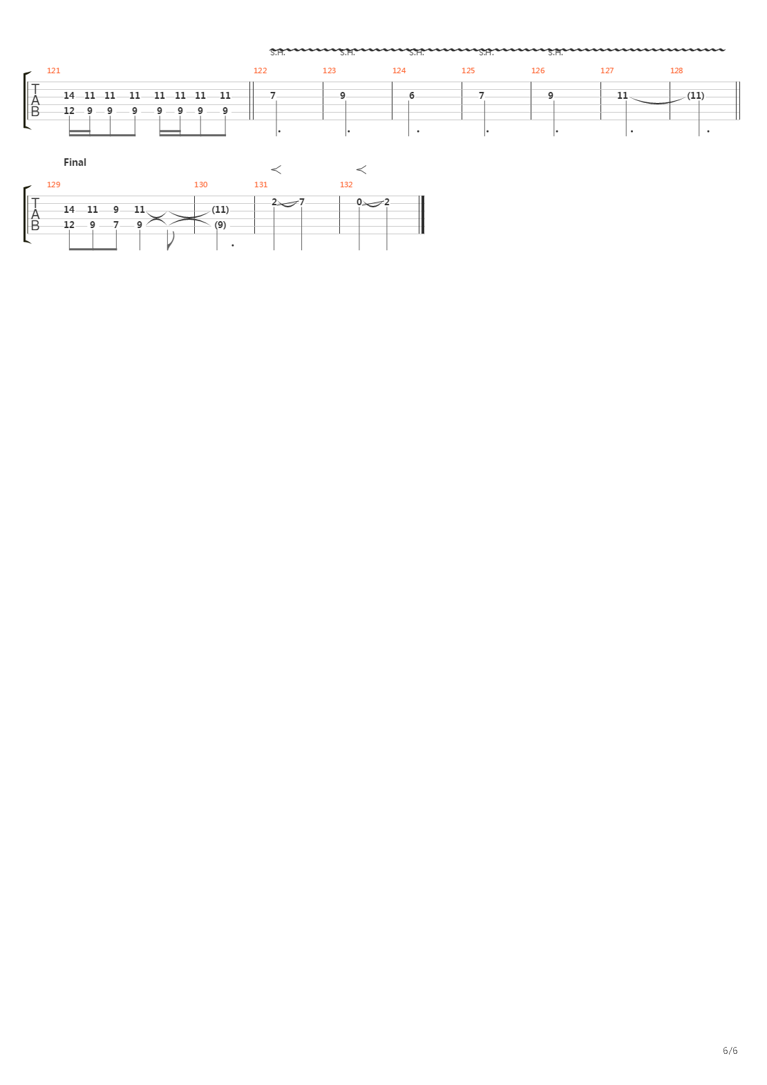 Инферно吉他谱