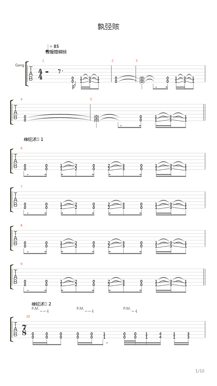 Клетка吉他谱