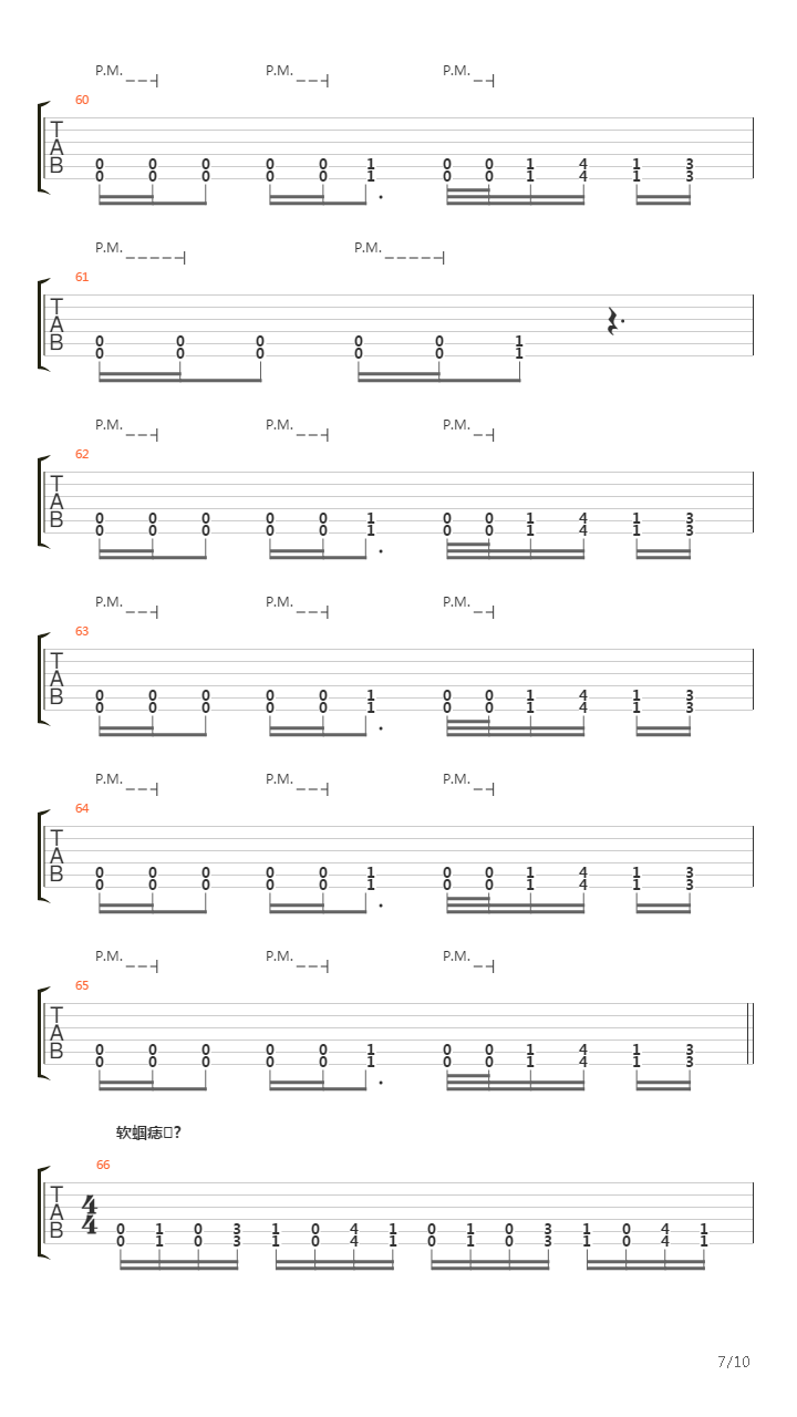 Клетка吉他谱