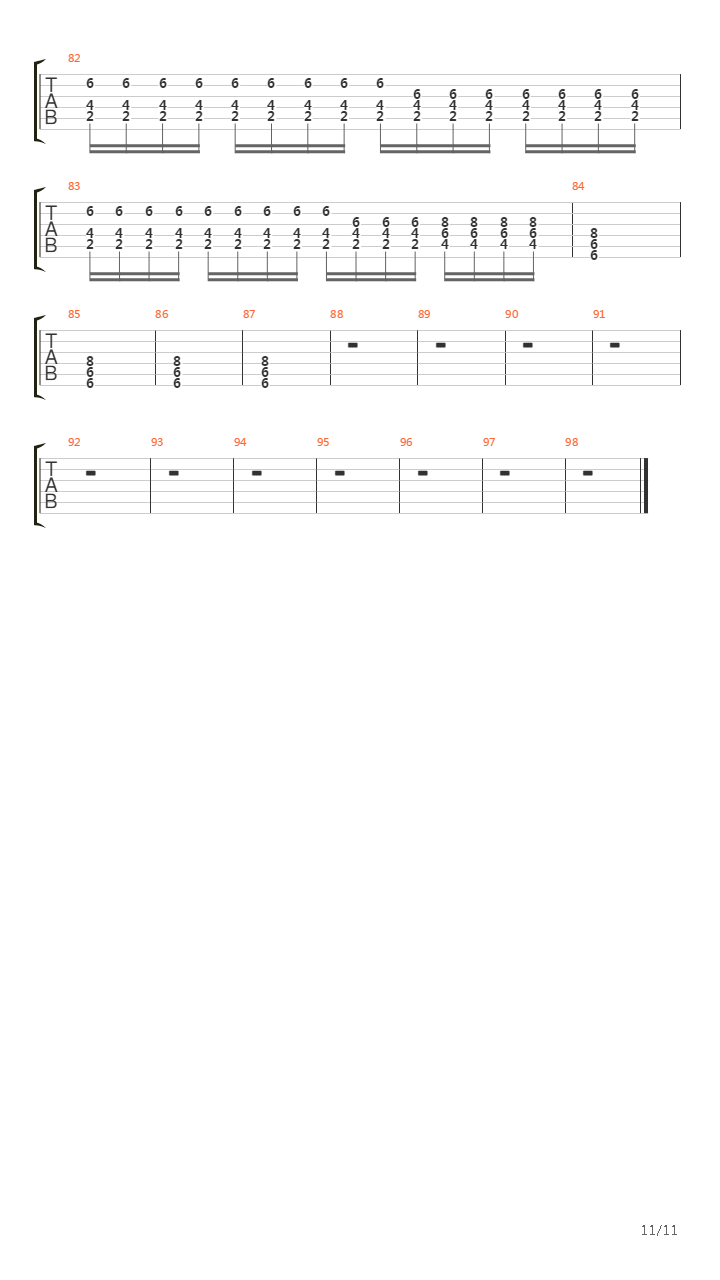 Черно-белые дни吉他谱