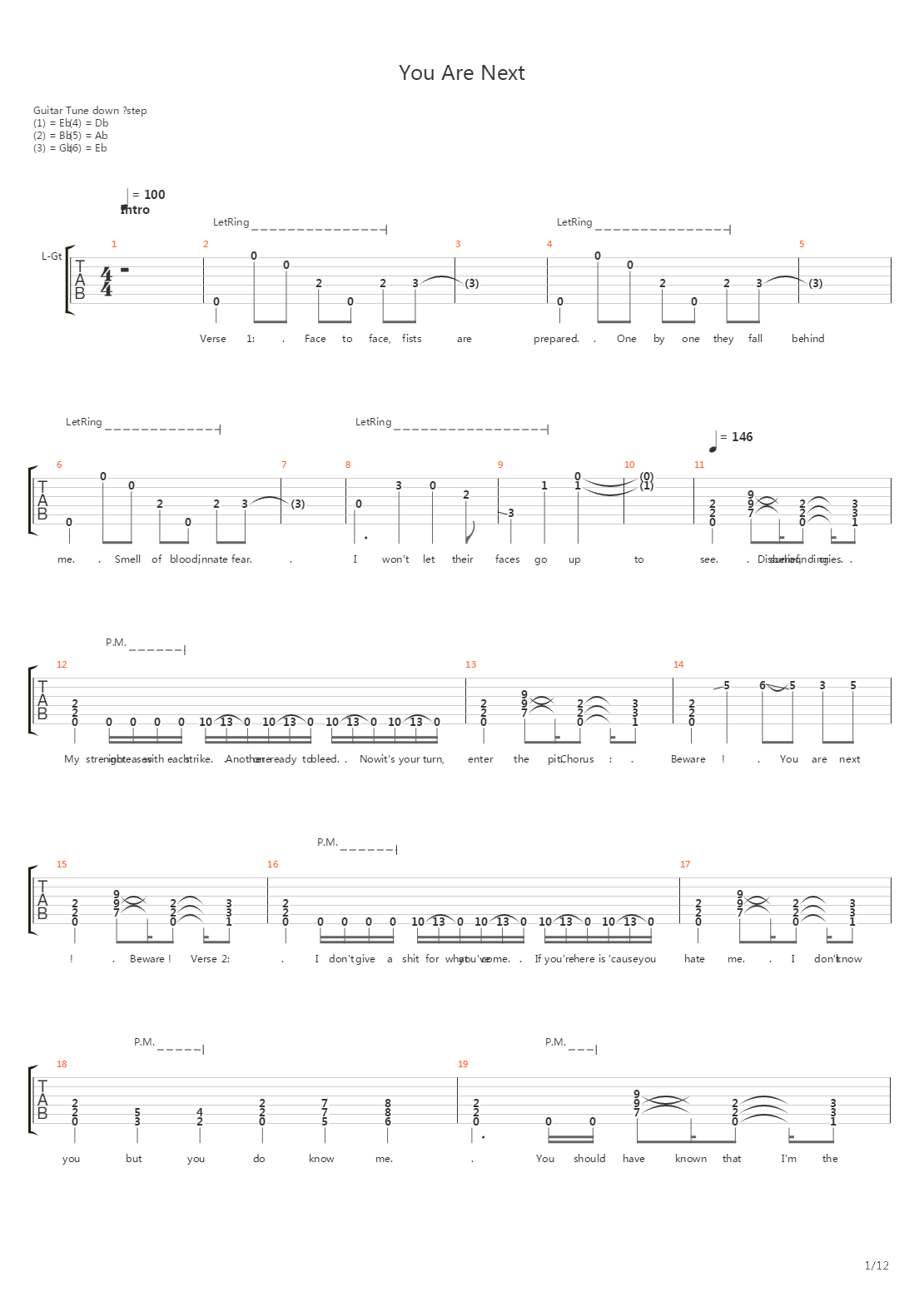 You Are Next吉他谱