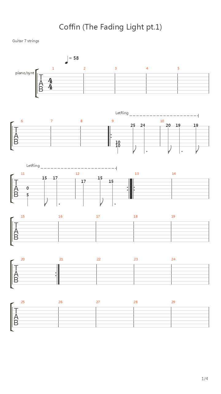 Coffin吉他谱
