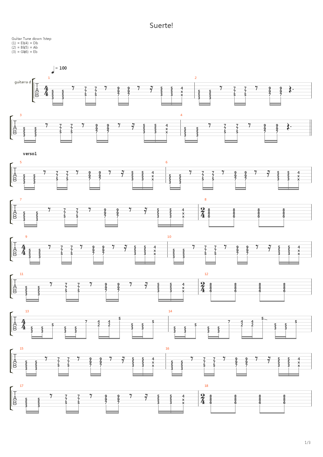 Suerte!吉他谱