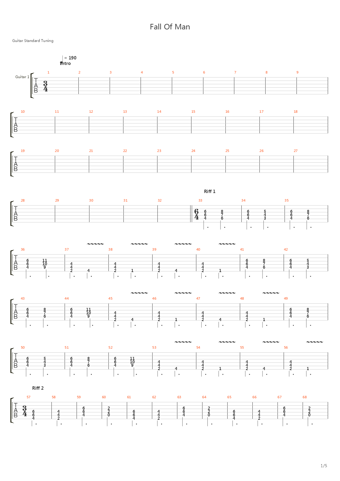Fall Of Man吉他谱