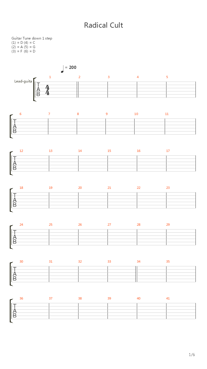 Radical Cult吉他谱