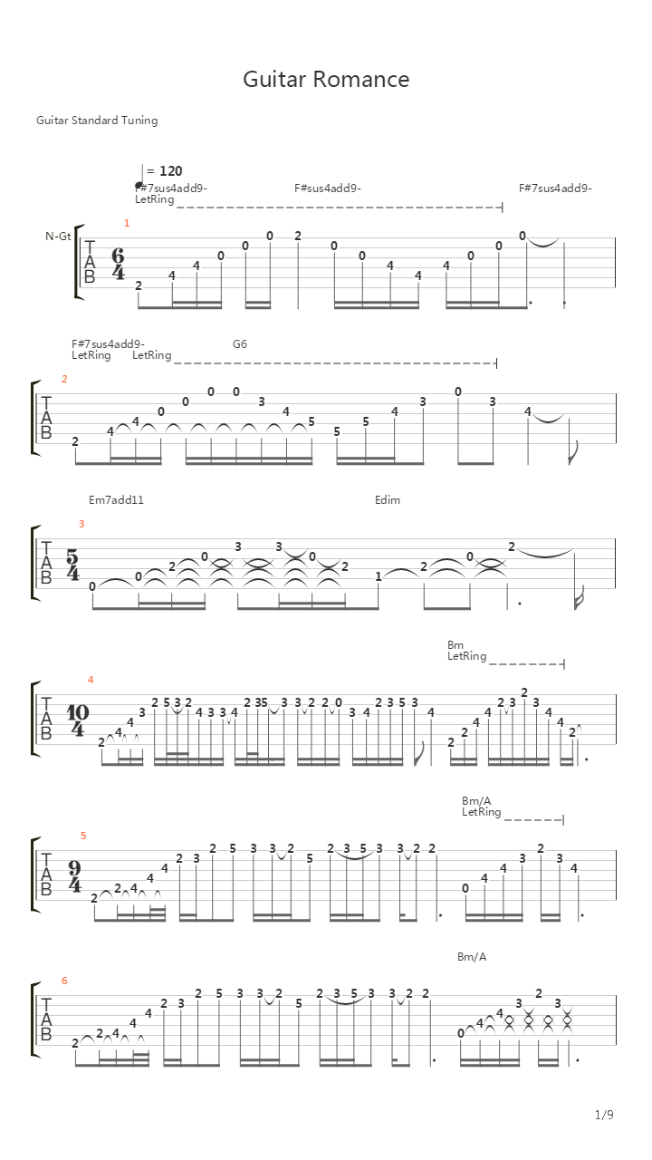 Guitar Romance吉他谱