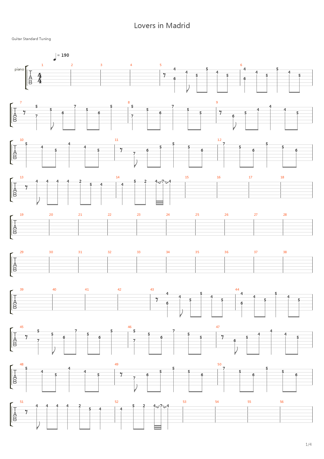 Lovers in Madrid吉他谱