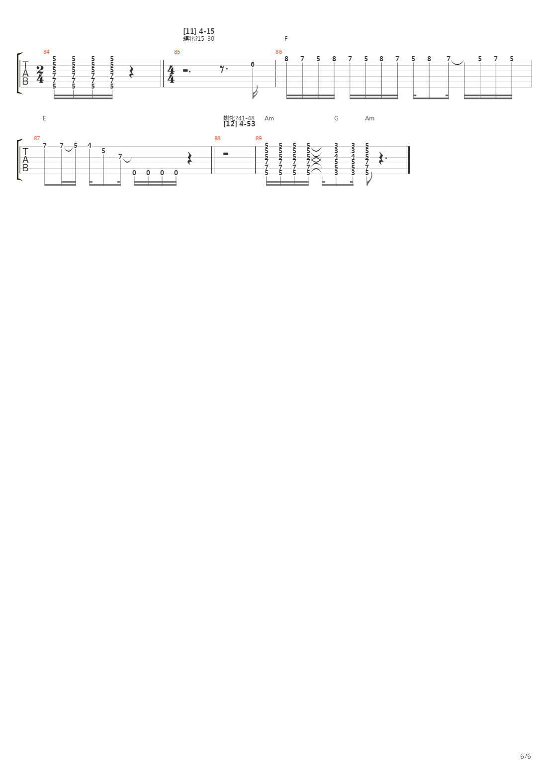 Rubia吉他谱