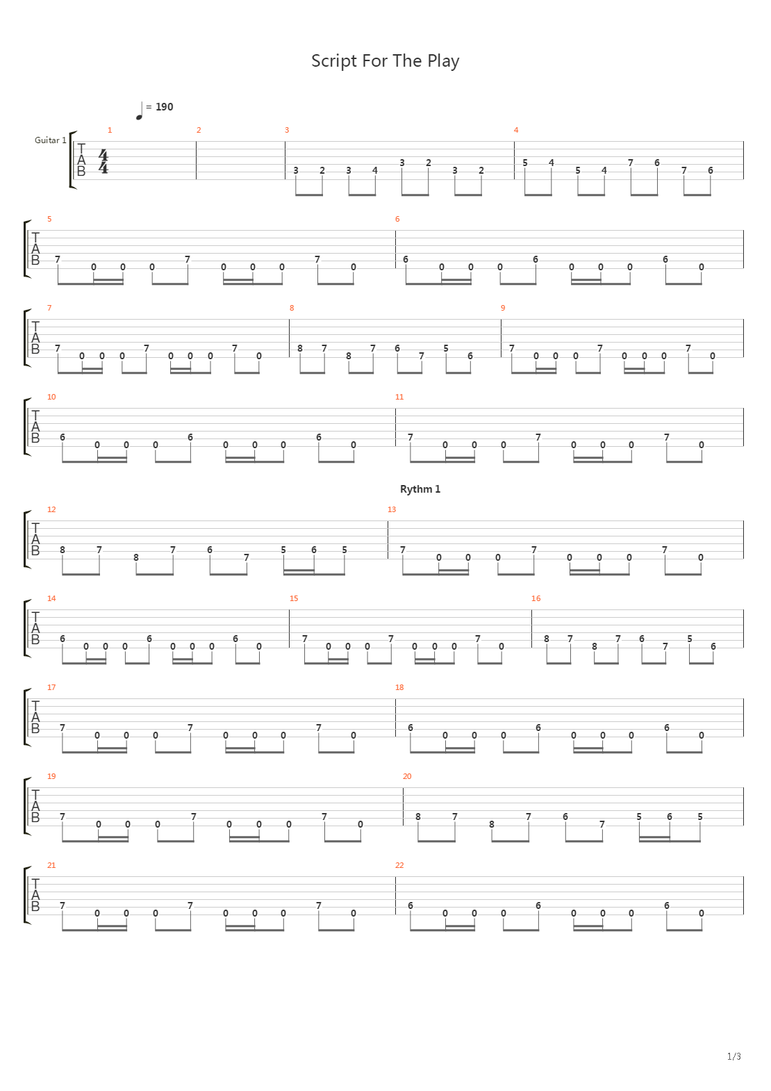 Script For The Play吉他谱