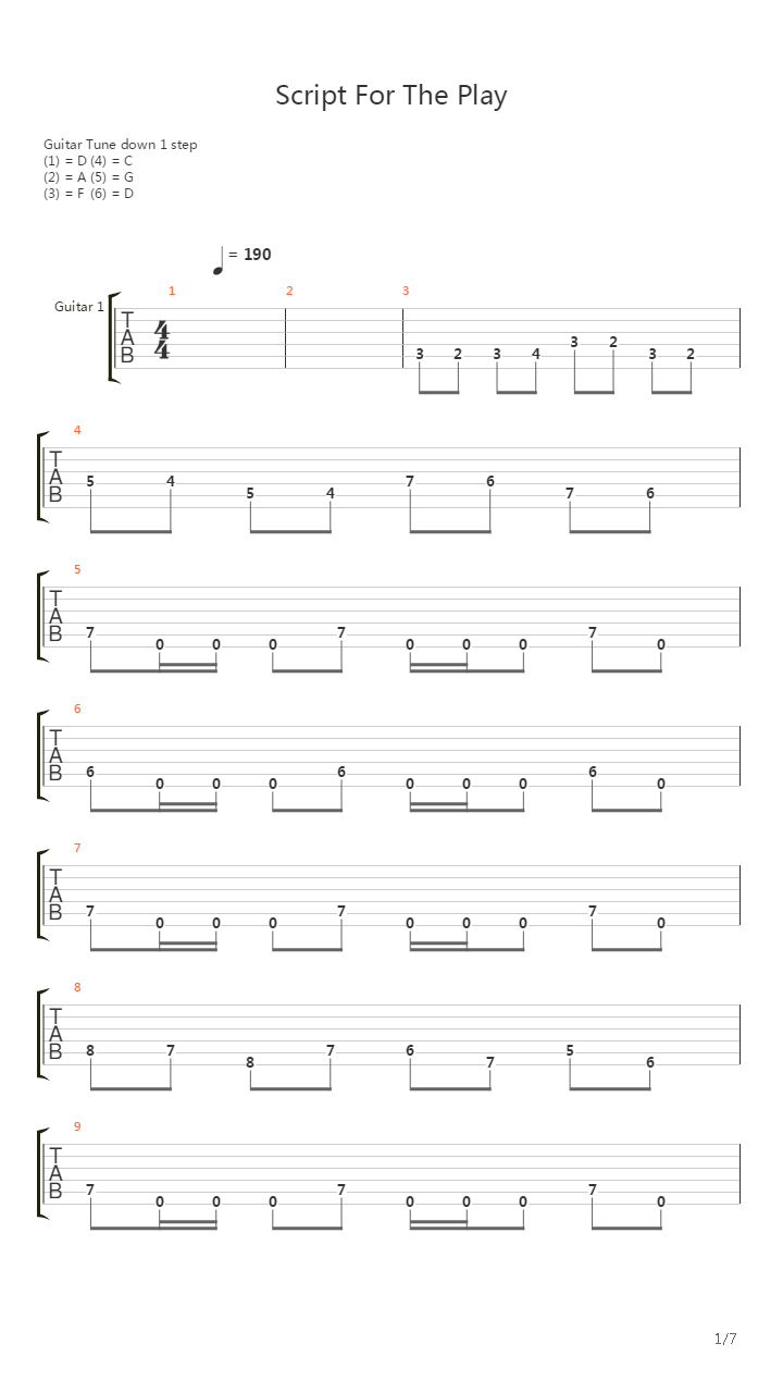 Script For The Play吉他谱