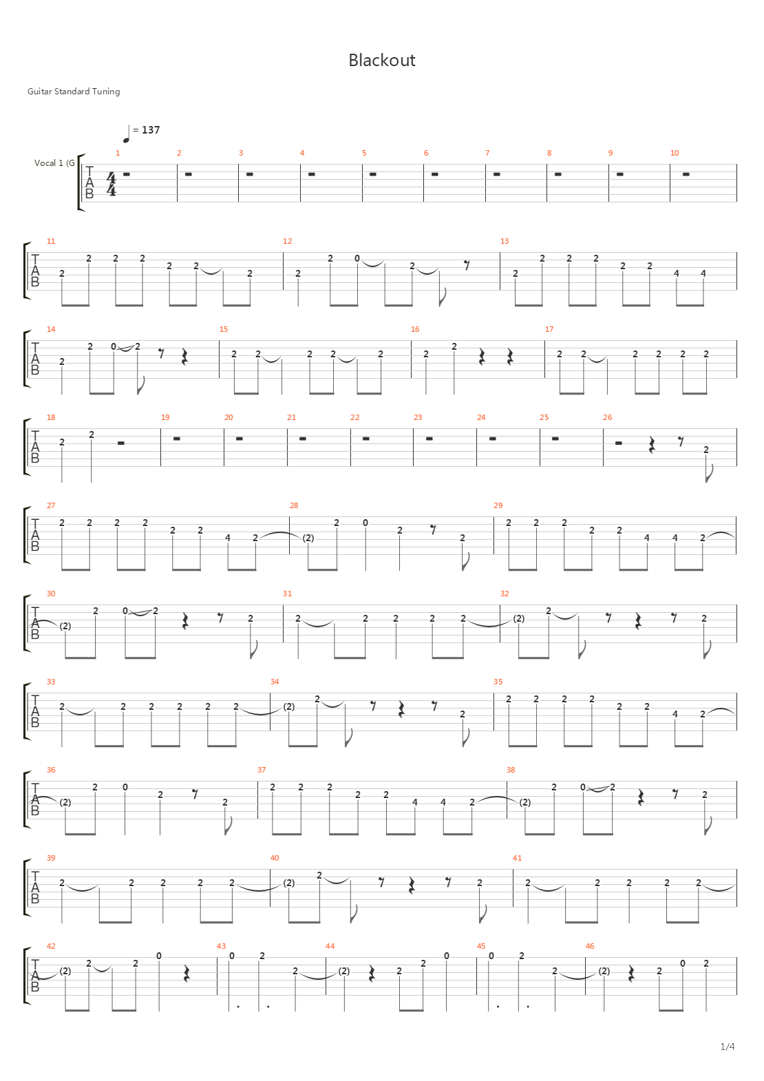 Blackout吉他谱
