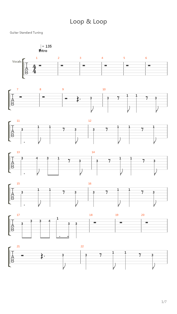 Loop & Loop吉他谱