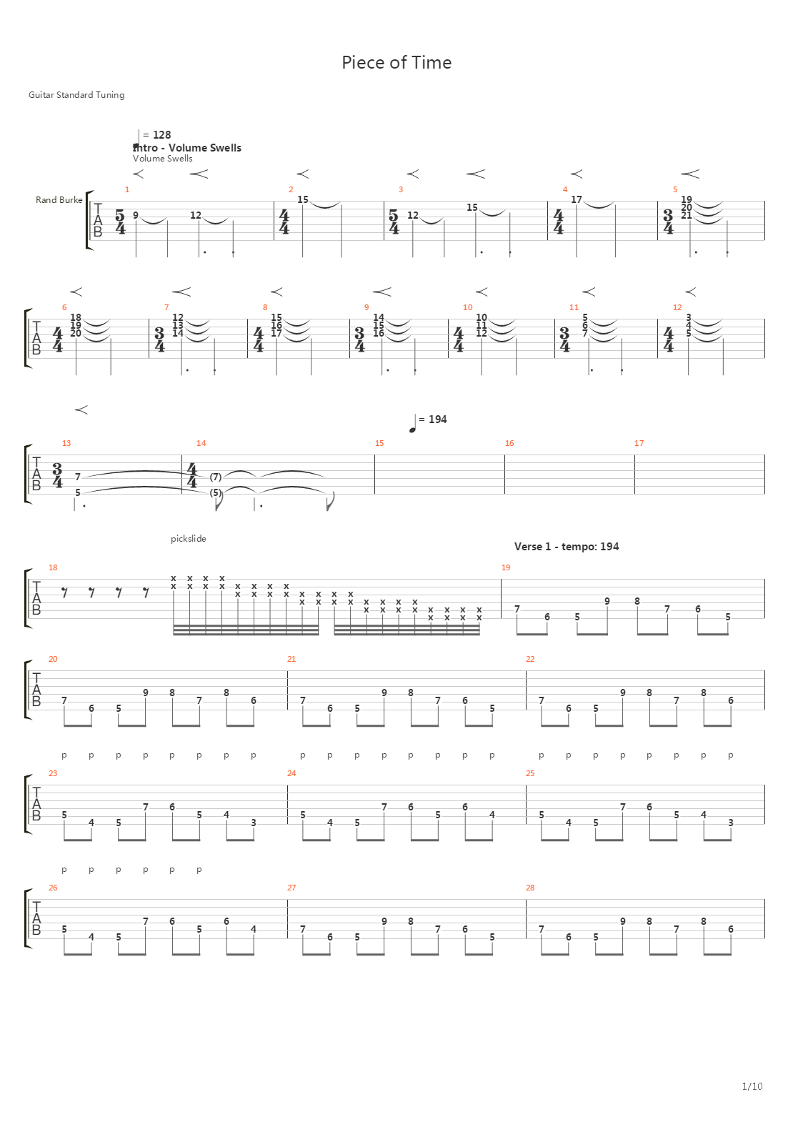 Piece Of Time吉他谱