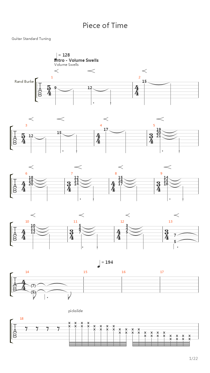 Piece Of Time吉他谱