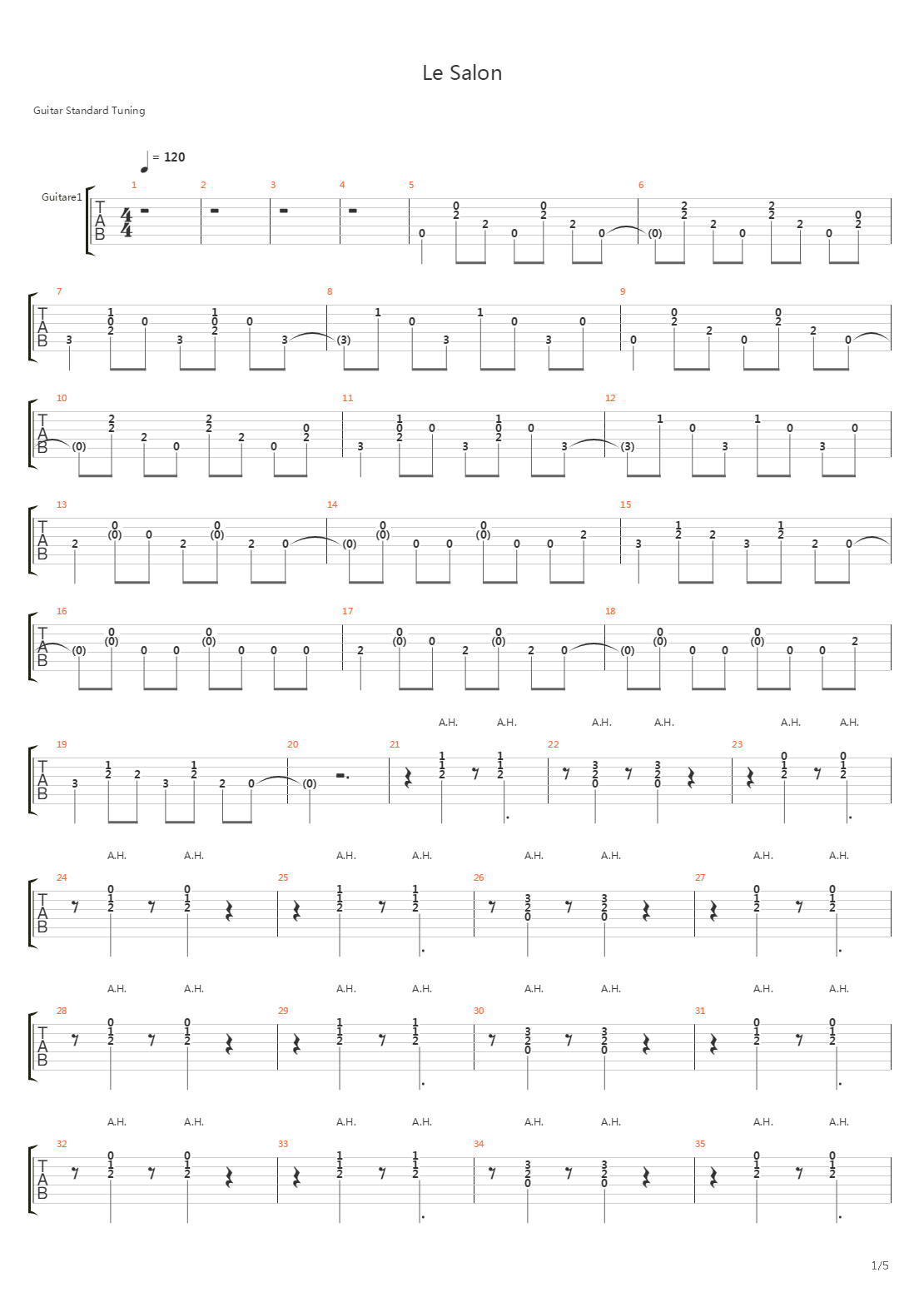 Le salon吉他谱