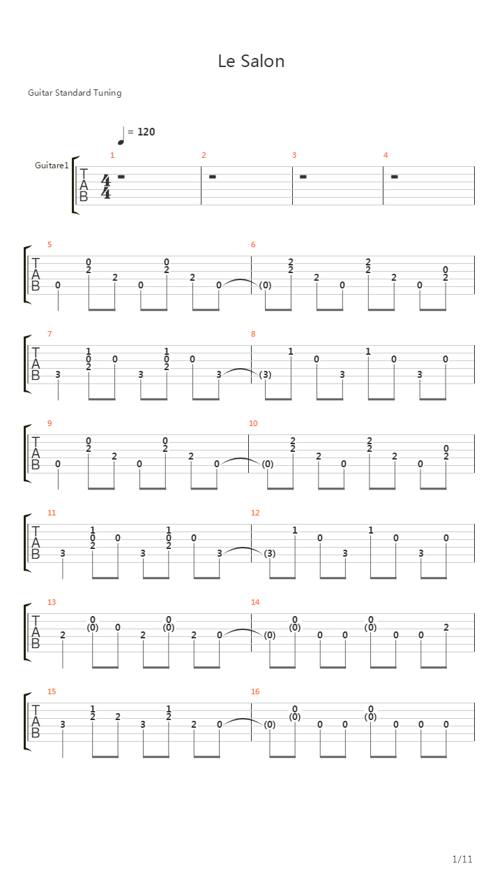 Le salon吉他谱