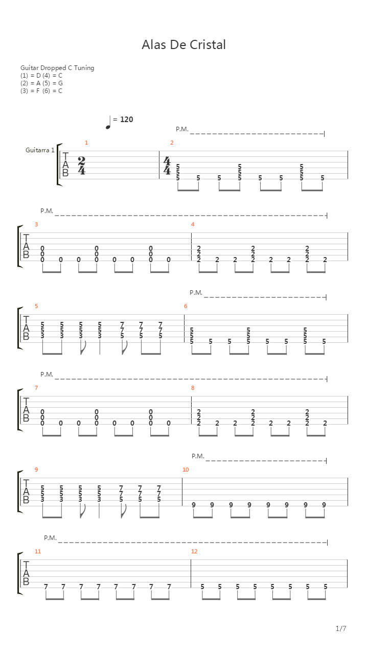 Alas De Cristal吉他谱