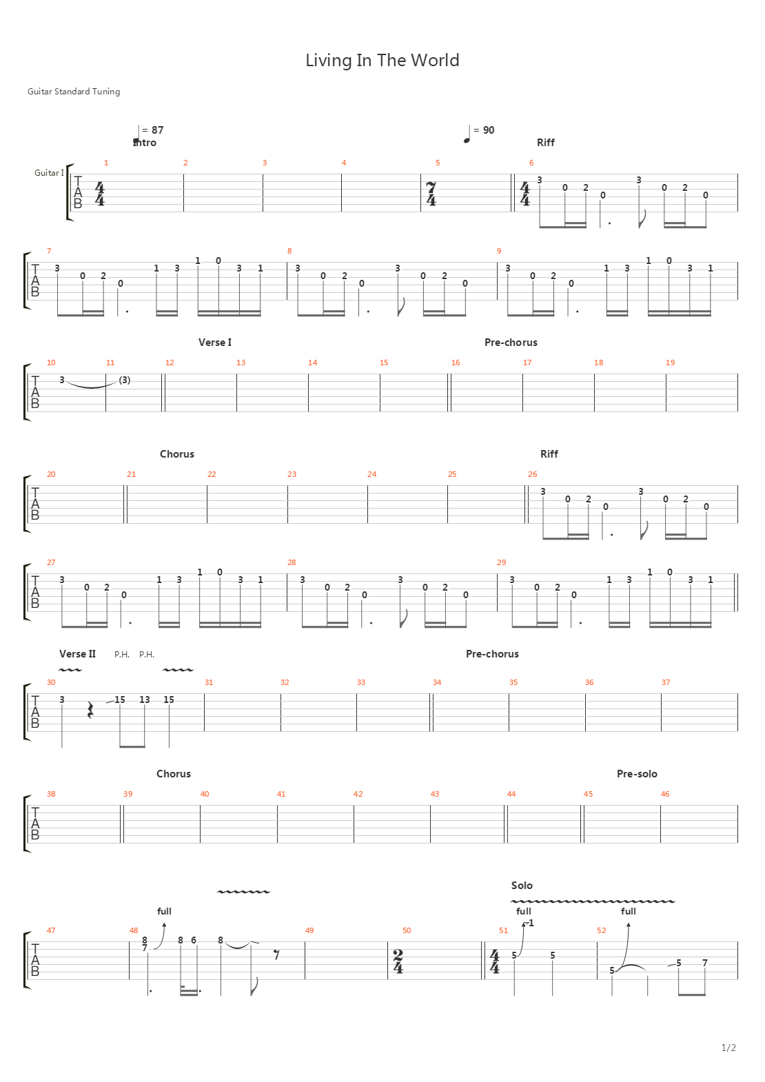 Living In A World吉他谱