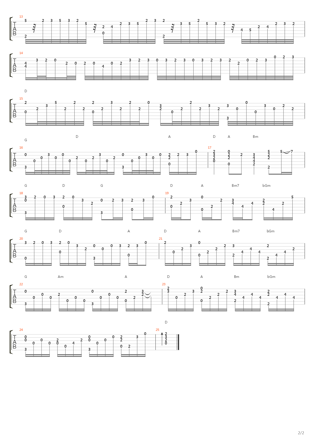 卡农(Canon)吉他谱