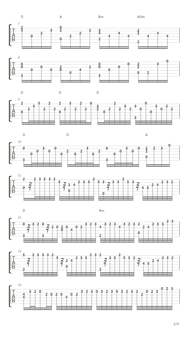 卡农(Canon)吉他谱