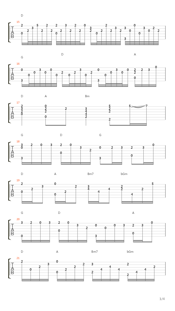 卡农(Canon)吉他谱