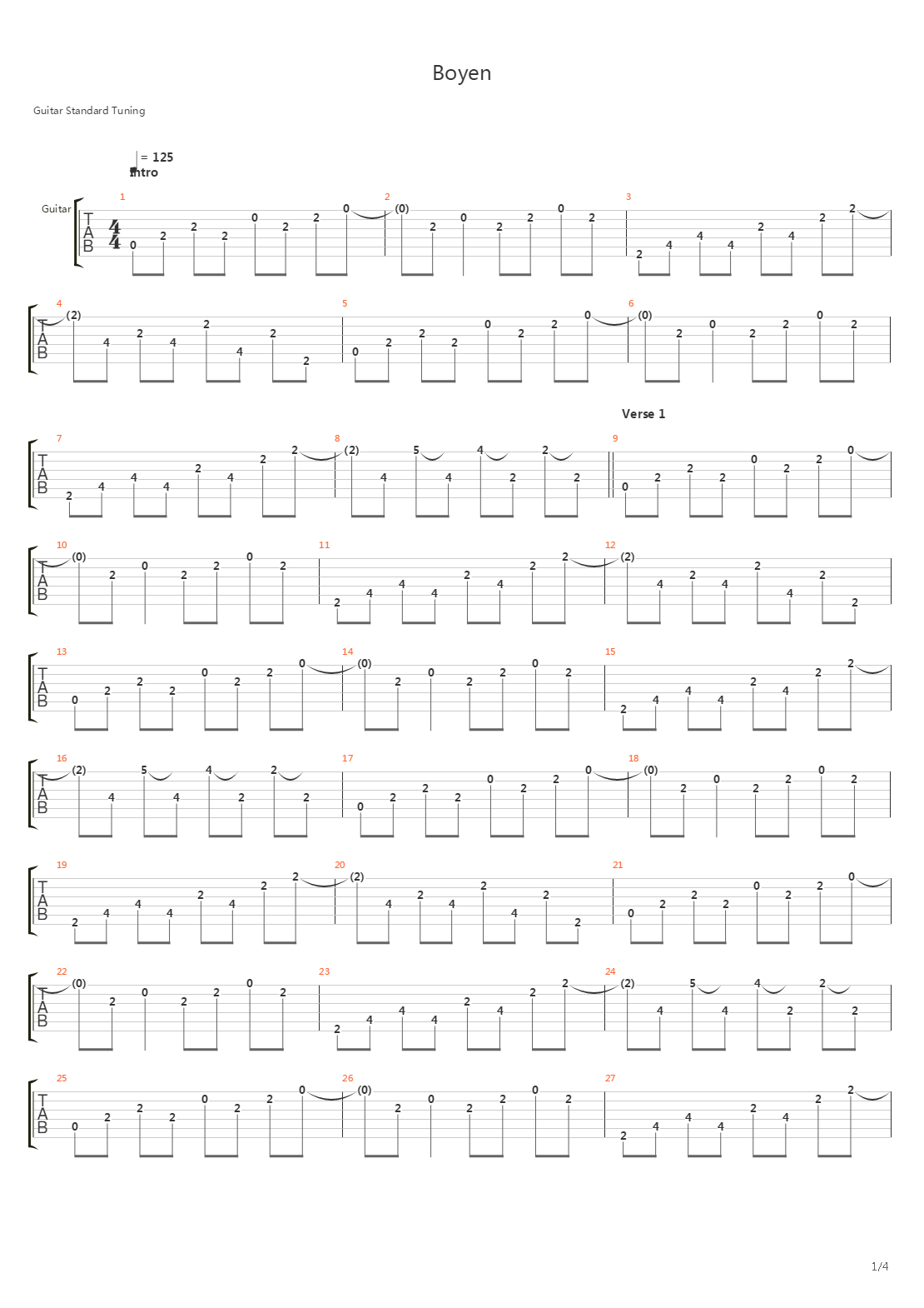 Boyen吉他谱