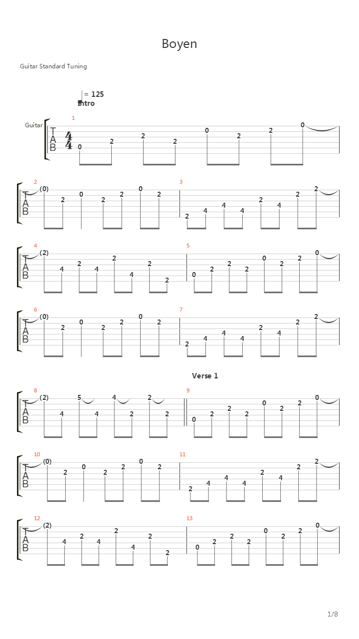 Boyen吉他谱