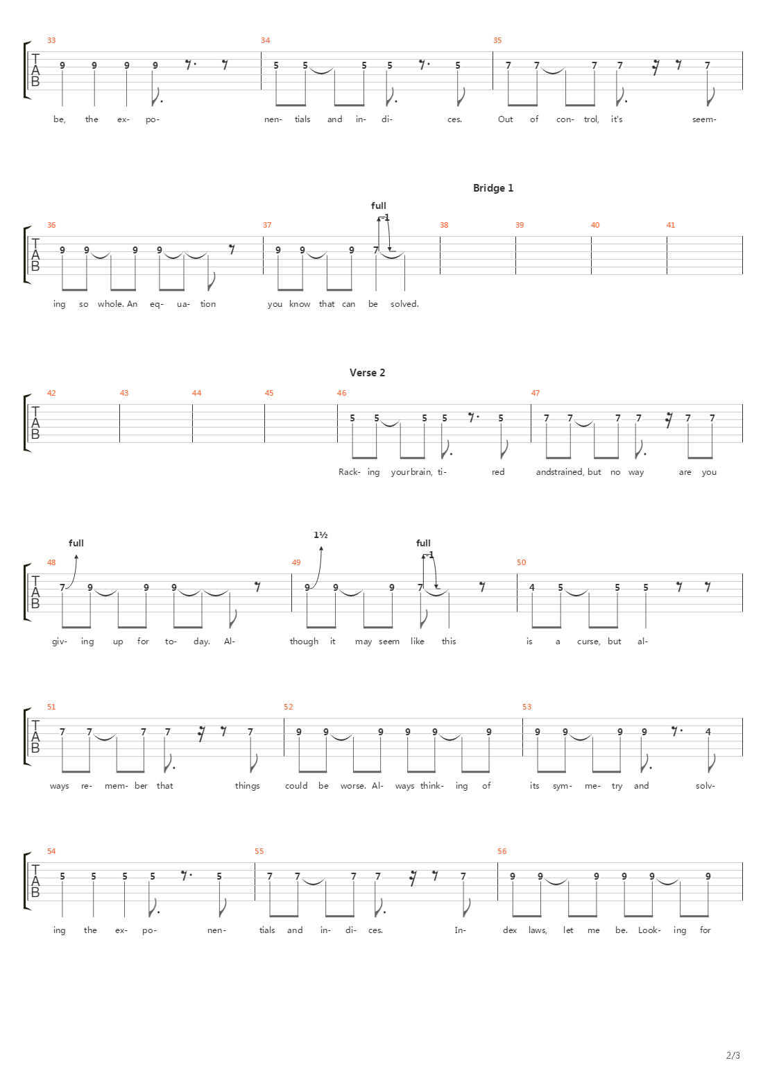 Exponents吉他谱