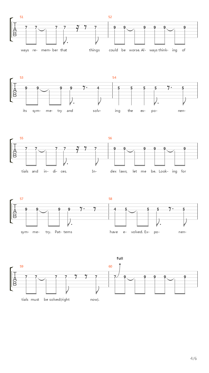 Exponents吉他谱