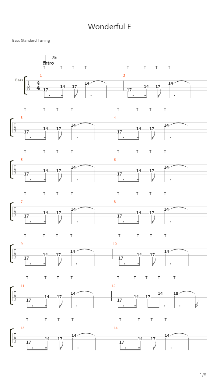 Wonderful E吉他谱
