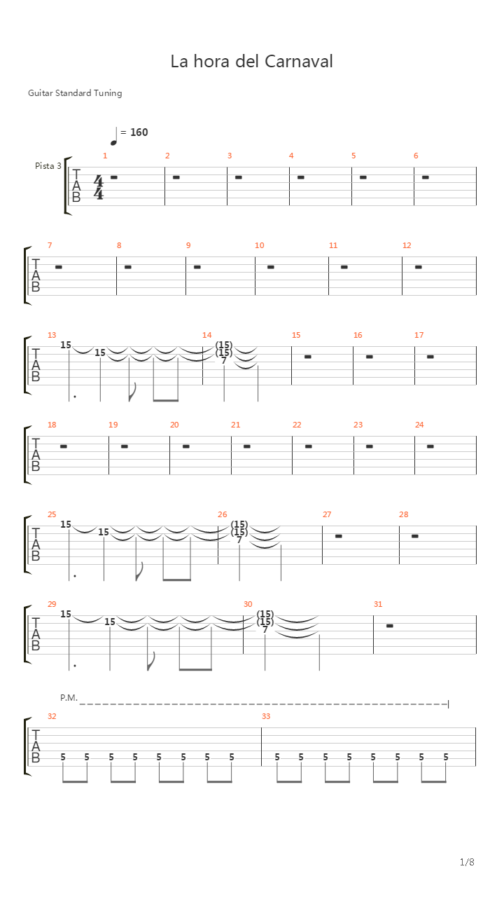 La Hora Del Carnaval吉他谱